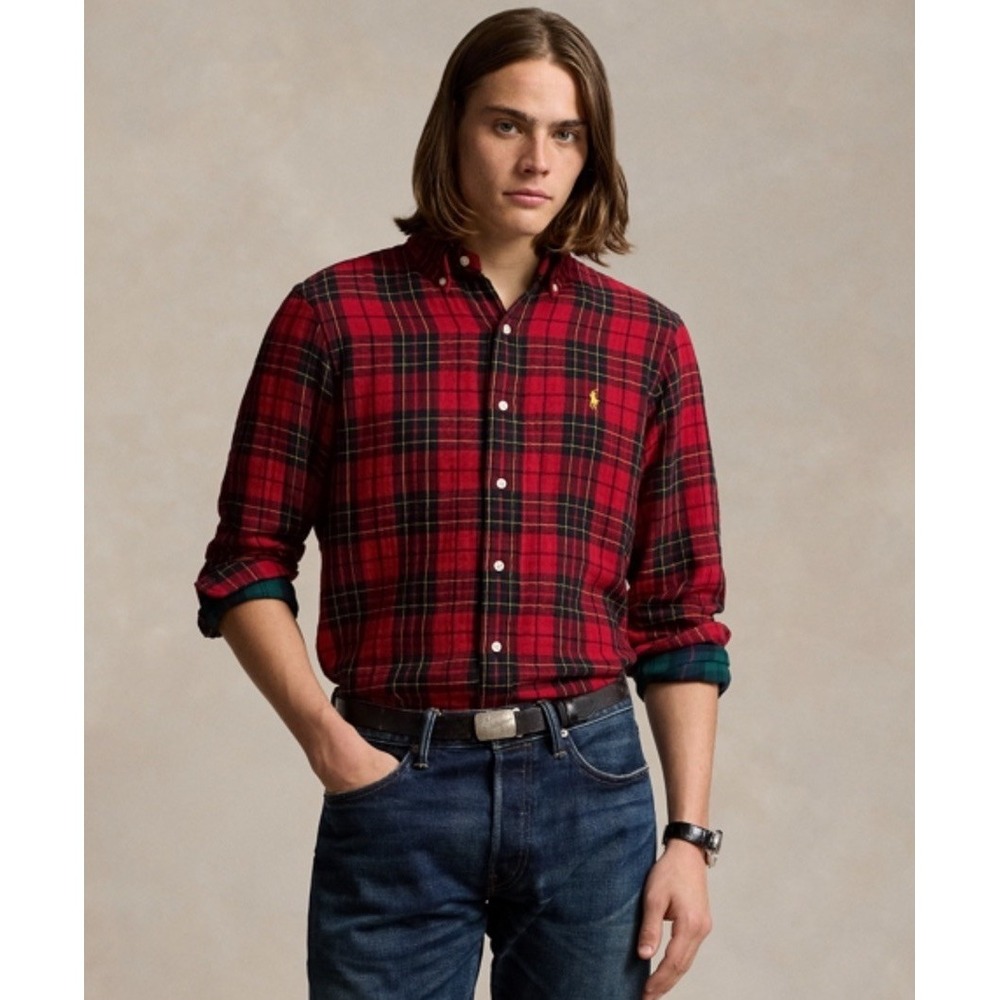 Ralph Lauren Mcmeel Plain Shirt Red Plaid Button Down Mens M